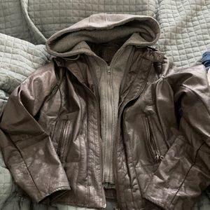 J2 Grey faux leather jacket. Size medium.
